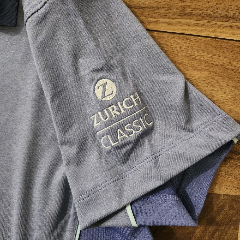 NWT Peter Millar Womens Crown Logo Zip Polo Shirt Purple Zurich Classic Size XL - Picture 10 of 14